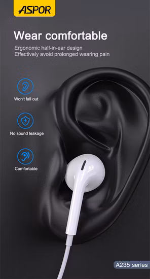 Cheap Price Handsfree in Ear Wired Earphone with Mic for Mobile Phone