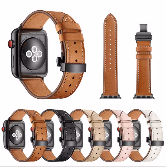 Venda imperdível pulseira de couro genuíno para relógio inteligente Apple Watch Band 42mm